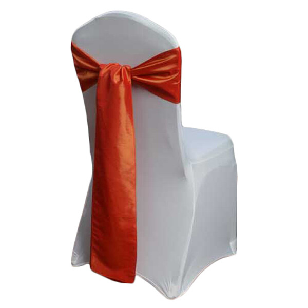 Burnt Orange Chair Sash Rental - Taffeta Burnt Orange Chair Sash Rental - Taffeta