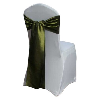 Fern Taffeta Chair Sash Rentals for weddings and events, Iowa-based supplier shipping nationwide