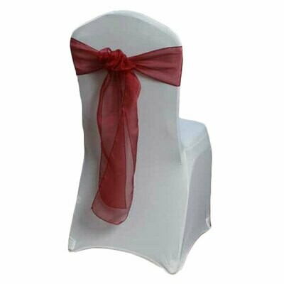 Red Raspberry Organza Sheer Sash Rental