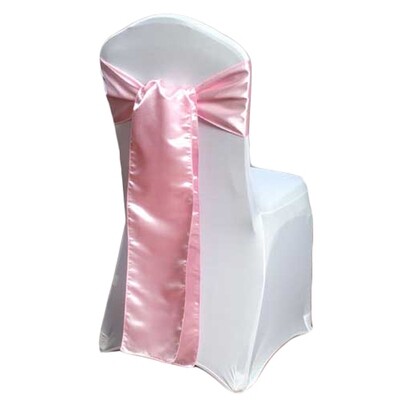 Pink Polyester Satin Chair Sash Rentals