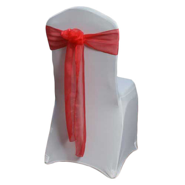 Red Organza Sheer Chair Sash Rentals