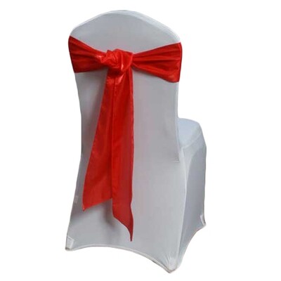 Red Organza Satin Chair Sash Rentals