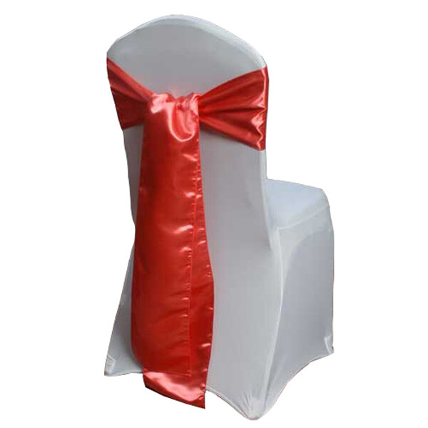 Guava Polyester Satin Chair Sash Rentals Guava Polyester Satin Chair Sash Rentals