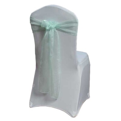 Mint Green Organza Sheer Chair Sash Rentals Mint Green Organza Sheer Chair Sash Rentals