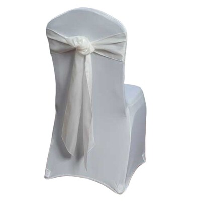 Ivory Organza Satin Chair Sash Rentals for weddings and events, Iowa-based supplier shipping nation…