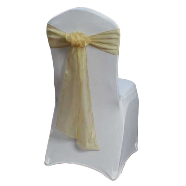 Gold Organza Sheer Chair Sash Rentals Gold Organza Sheer Chair Sash Rentals