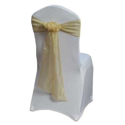 Gold Chair Sash Rental - Organza Sheer