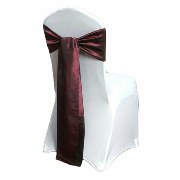Wine Taffeta Chair Sash Rentals