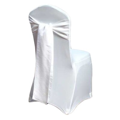 White Taffeta Sash Rental
