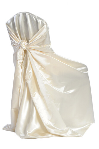 Ivory Satin Bag Universal Chair Covers
