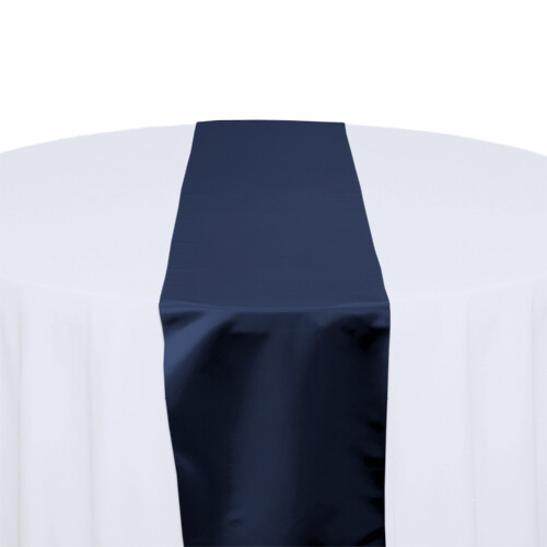 Navy Satin Table Runners Rentals