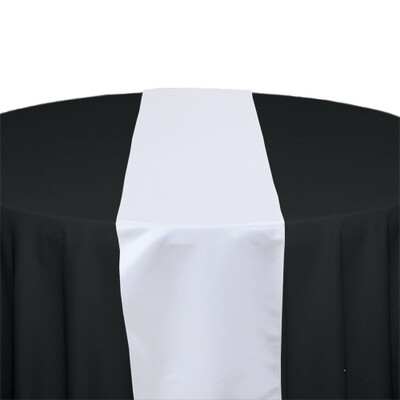 White Satin Table Runners Rentals
