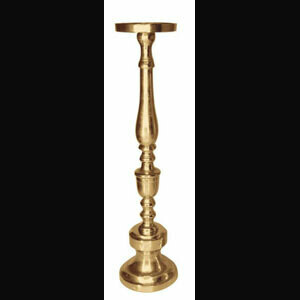 Gold Pillar Candle Stand - Medium