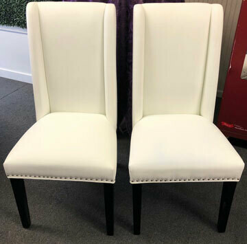 Bride &amp; Groom Chairs - White Leather - Set of 2