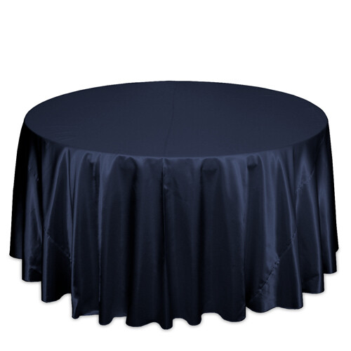 Navy Satin Tablecloth Rentals