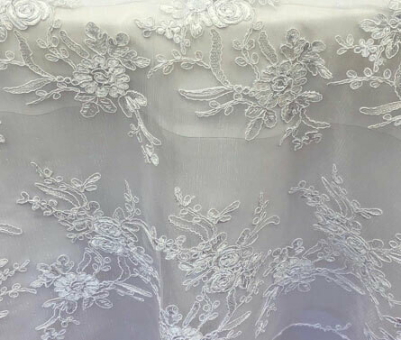 White Floral Lace Table Overlay (J)