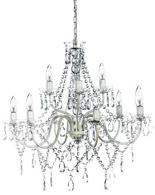 Chandelier Crystal Clear - 27" x 27" - 9 Lights