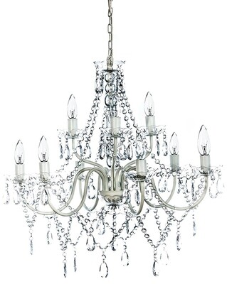 Chandelier Crystal Clear - 27" x 27" - 9 Lights