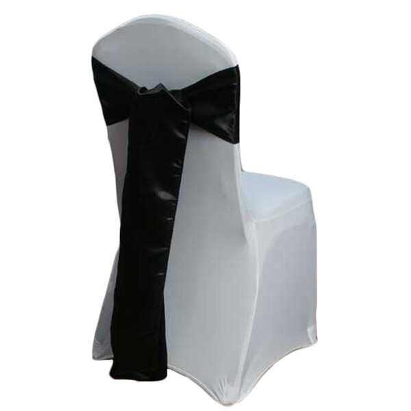Black Polyester Satin Chair Sash Rentals Black Polyester Satin Chair Sash Rentals