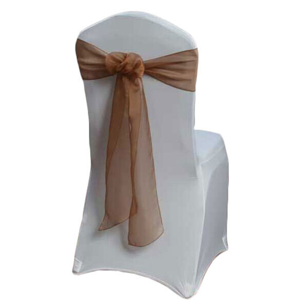 Cinnamon Organza Sheer Chair Sash Rentals Cinnamon Organza Sheer Chair Sash Rentals