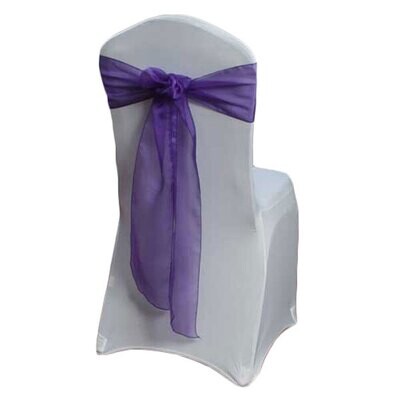 Purple Organza Sheer Chair Sash Rentals Purple Organza Sheer Chair Sash Rentals