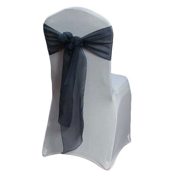 Navy Organza Sheer Chair Sash Rentals Navy Organza Sheer Chair Sash Rentals
