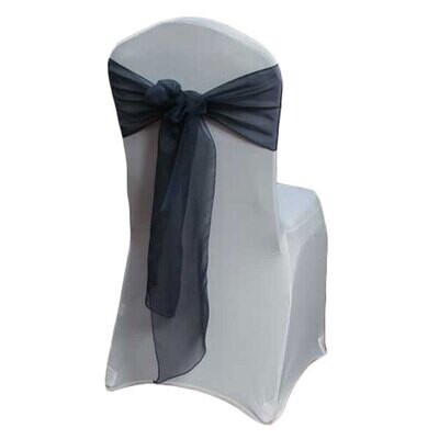 Navy Organza Sheer Chair Sash Rentals Navy Organza Sheer Chair Sash Rentals