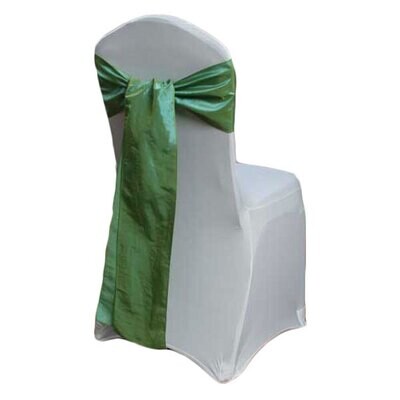 Sage Green Taffeta Chair Sash Rentals for weddings and events, Iowa-based supplier shipping nationw…