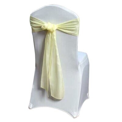 Yellow Organza Satin Chair Sash Rentals Yellow Organza Satin Chair Sash Rentals