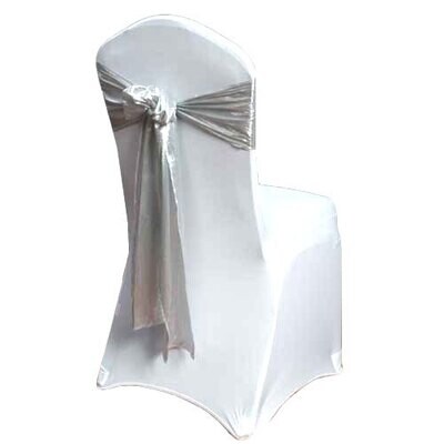 Silver Lamour Matte Satin Chair Sash Rentals