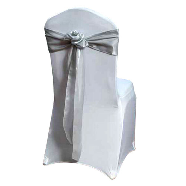 Silver Organza Satin Sash Rental Silver Organza Satin Sash Rental