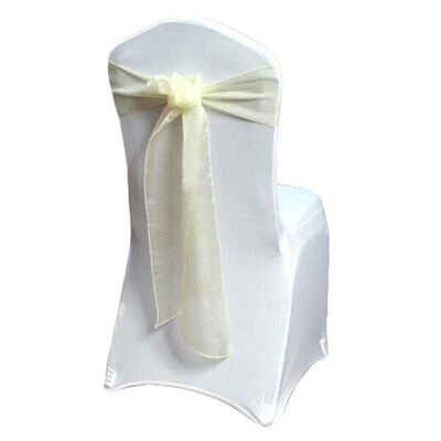Yellow Organza Sheer Chair Sash Rentals Yellow Organza Sheer Chair Sash Rentals