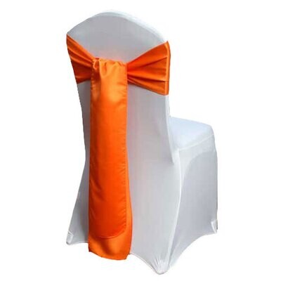 Tangerine Matte Satin Chair Sash Rentals