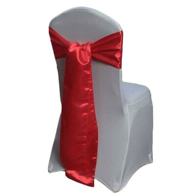Red Polyester Satin Chair Sash Rentals Red Polyester Satin Chair Sash Rentals