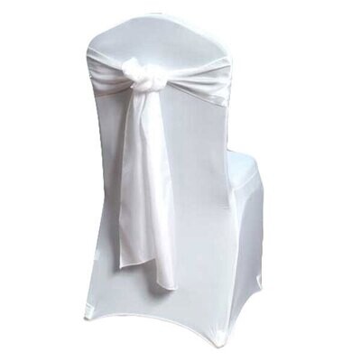 White Organza Satin Chair Sash Rentals