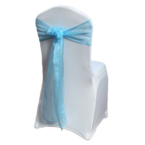 Turquoise Organza Sheer Chair Sash Rentals
