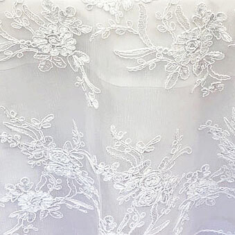 White Floral Lace Table Overlay Rentals