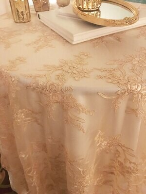 Champagne Floral Lace Overlay Rentals