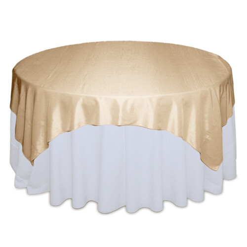 Champagne Taffeta Table Overlay Rentals