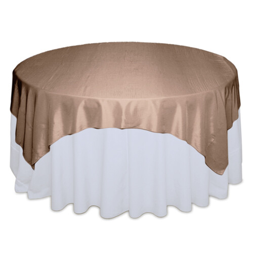Latte Taffeta Table Overlay Rentals