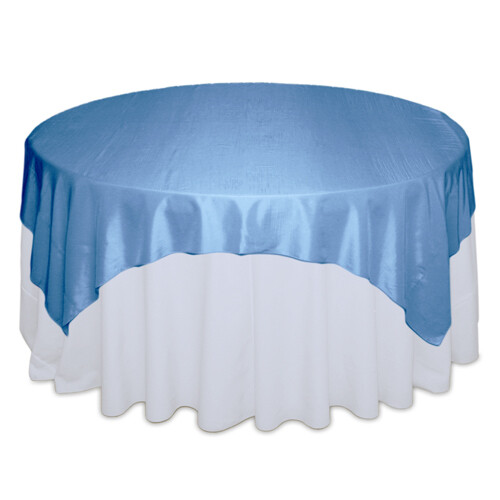 Medium Blue Taffeta Table Overlay Rentals