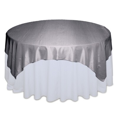 Silver Taffeta Table Overlay Rentals