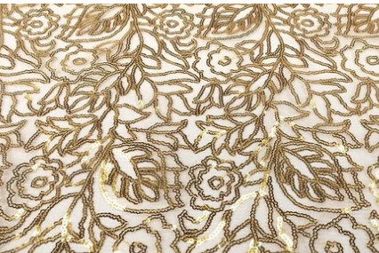 Champagne Leaf Sequin Table Overlays Champagne Leaf Sequin Table Overlays