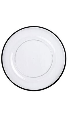 Alpine Acrylic Charger Plate Rentals - Black Rim