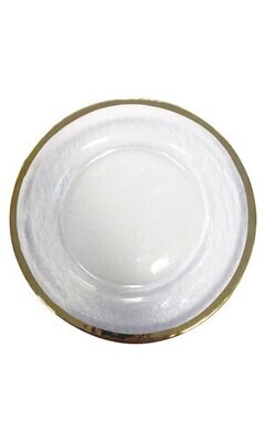 Glass Charger Plate with Gold Rim