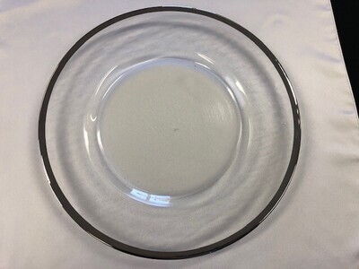 Glass Charger Plate with Black Rim