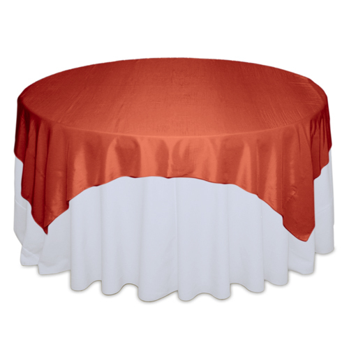 Burnt Orange Taffeta Table Overlays Rentals