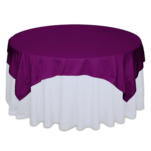 Persian Plum Matte Satin Table Overlays Rental Persian Plum Matte Satin Table Overlays Rental