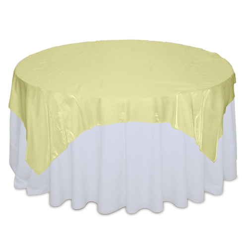 Yellow Organza Satin Table Overlay Rental