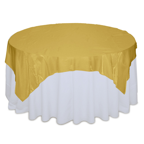 Gold Organza Satin Table Overlay Rentals